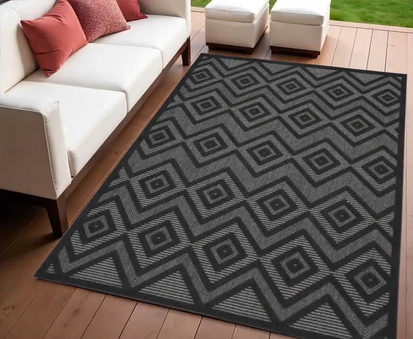 Charcoal Indoor Outdoor Area Rug Photo 2
