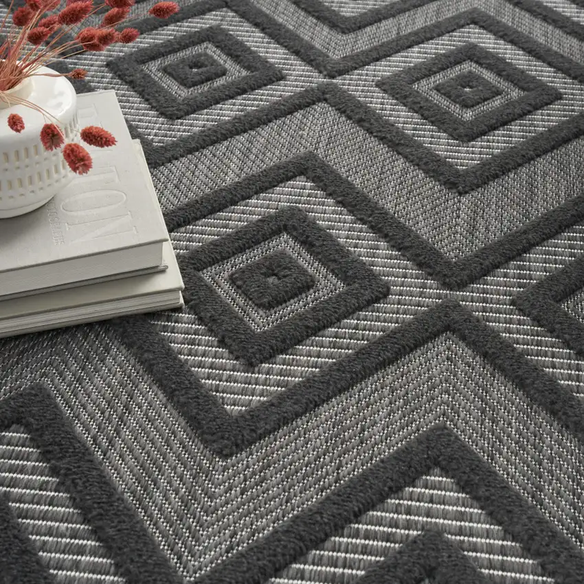 Charcoal Indoor Outdoor Area Rug Photo 6