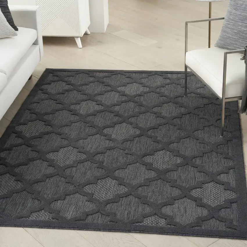 Charcoal Indoor Outdoor Area Rug Photo 5