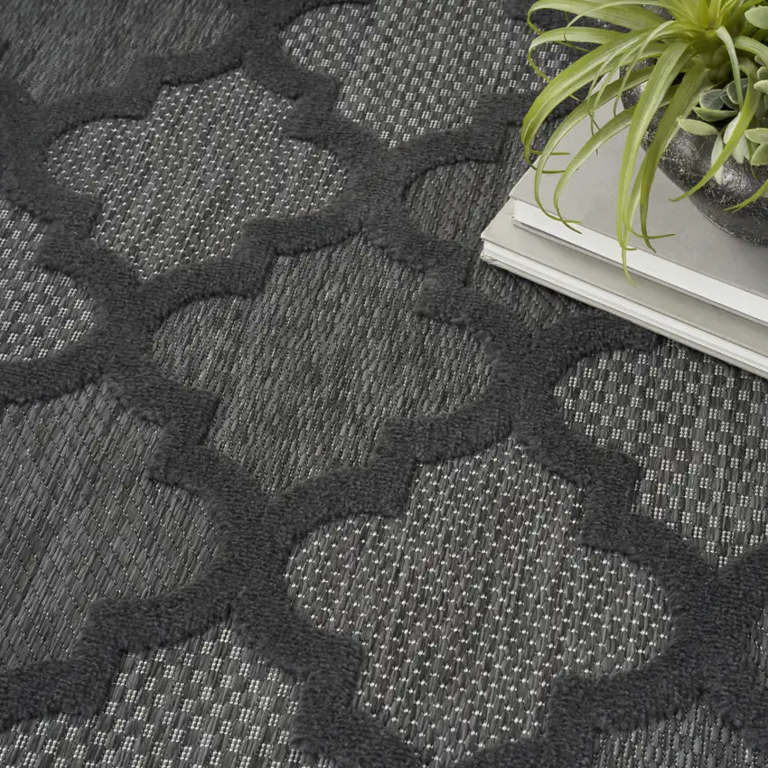 Charcoal Indoor Outdoor Area Rug Photo 9