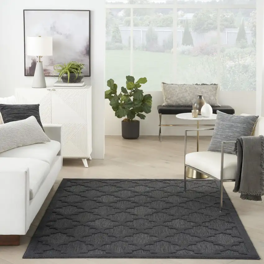 Charcoal Indoor Outdoor Area Rug Photo 6
