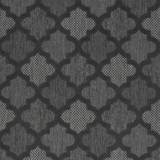 Charcoal Black Ikat Indoor Outdoor Area Rug Photo 3