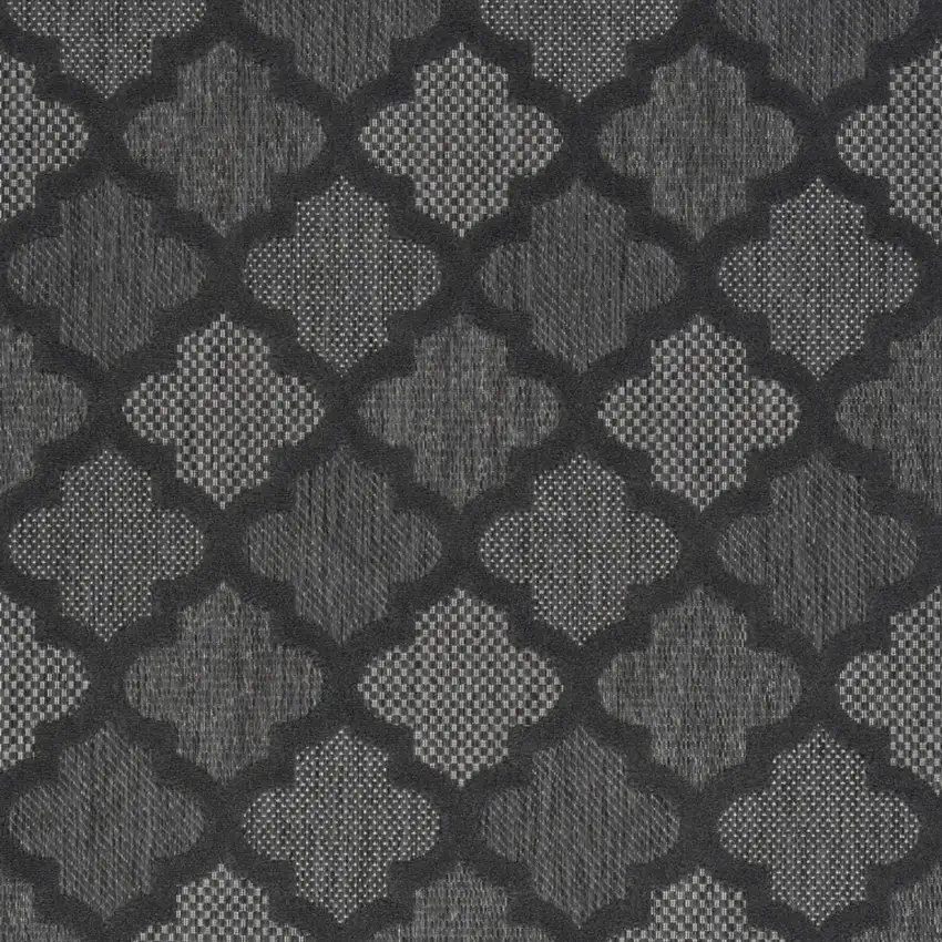 Charcoal Black Ikat Indoor Outdoor Area Rug Photo 3