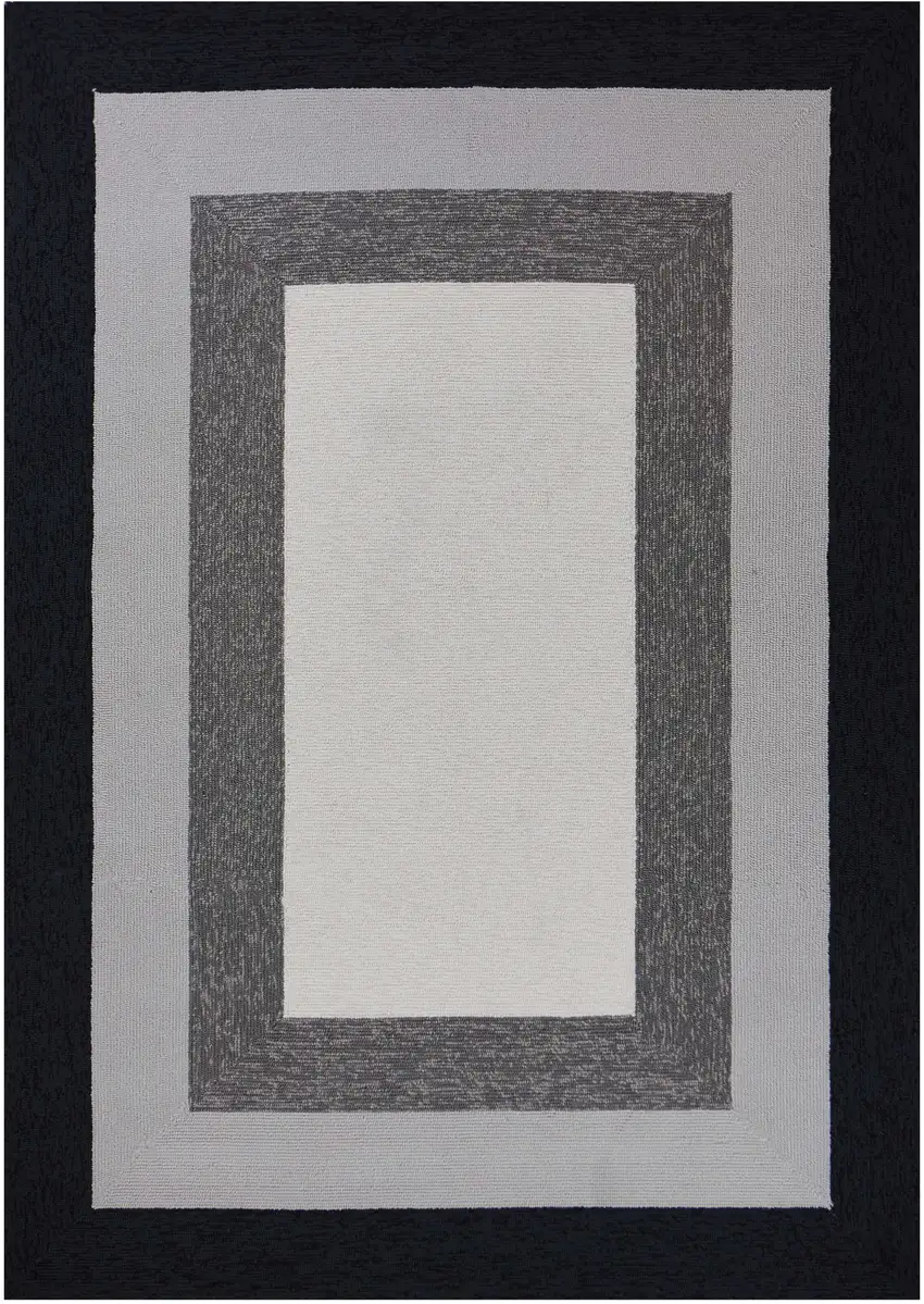 Charcoal Bordered Uv Treated Indoor Area Rug Photo 2