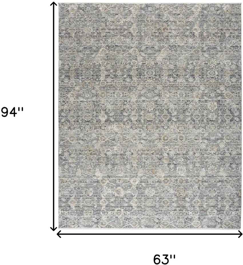 Charcoal Brown And Ivory Floral Distressed Area Rug With Fringe Photo 3