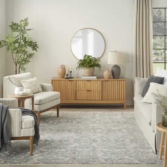 Charcoal Brown And Ivory Floral Distressed Area Rug With Fringe Photo 7