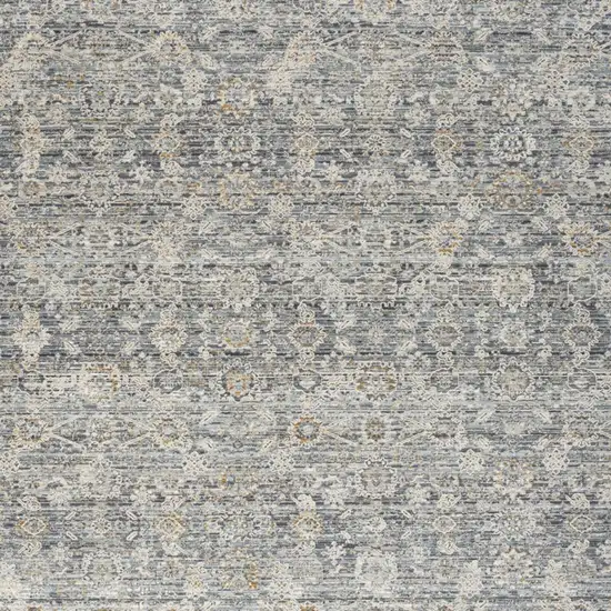 Charcoal Brown And Ivory Floral Distressed Area Rug With Fringe Photo 8