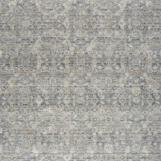 Charcoal Brown And Ivory Floral Distressed Area Rug With Fringe Photo 9