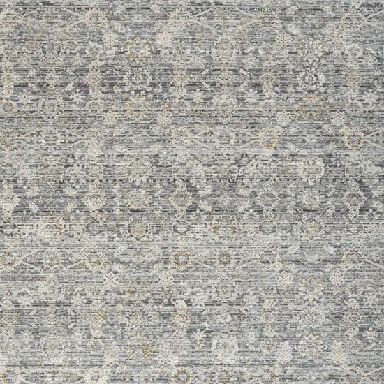 Charcoal Brown And Ivory Floral Distressed Area Rug With Fringe Photo 8