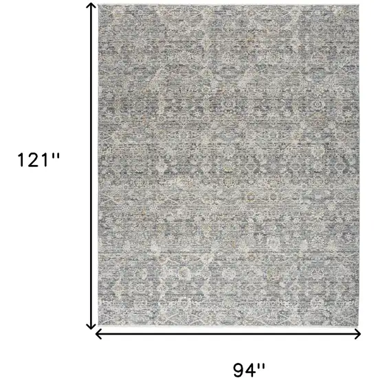 Charcoal Brown And Ivory Floral Distressed Area Rug With Fringe Photo 3