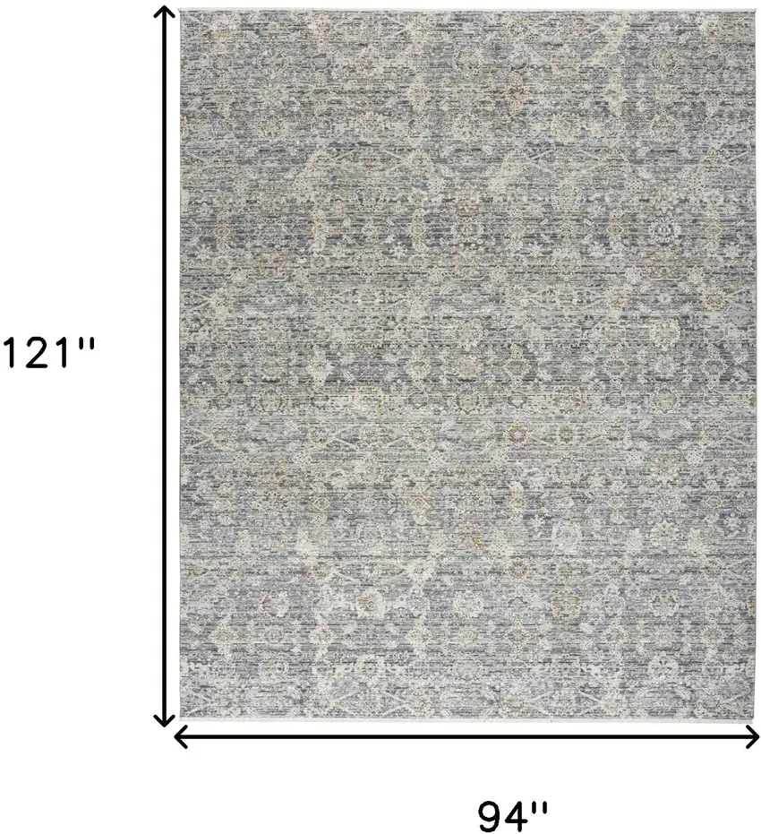 Charcoal Brown And Ivory Floral Distressed Area Rug With Fringe Photo 3