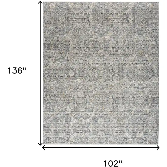 Charcoal Brown And Ivory Floral Distressed Area Rug With Fringe Photo 3