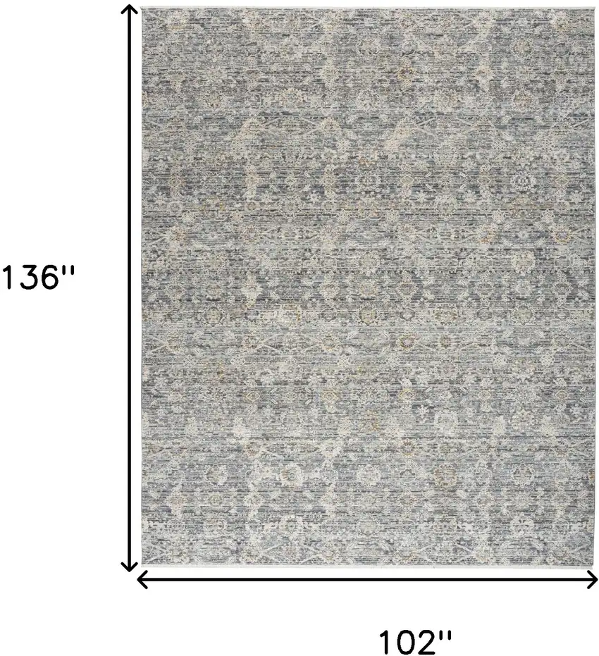 Charcoal Brown And Ivory Floral Distressed Area Rug With Fringe Photo 3