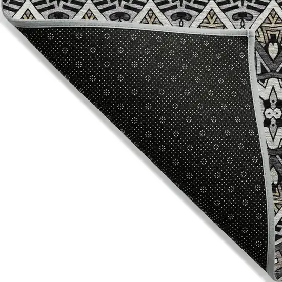 Charcoal Brown And Ivory Moroccan Washable Indoor Outdoor Area Rug Photo 4