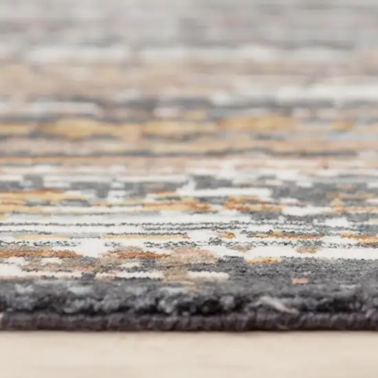 Charcoal Brown Rust Beige And Ivory Abstract Hand Carved Handmade Area Rug Photo 5