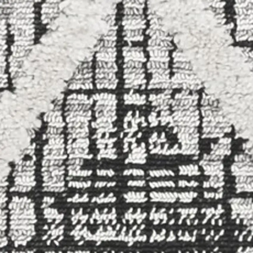 Charcoal Diamonds Area Rug With Fringe Photo 4