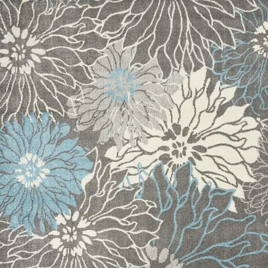 Charcoal Floral Power Loom Area Rug Photo 4