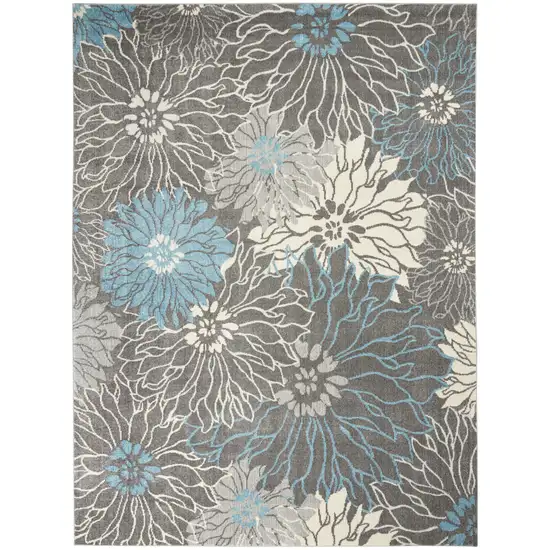 Charcoal Floral Power Loom Area Rug Photo 2