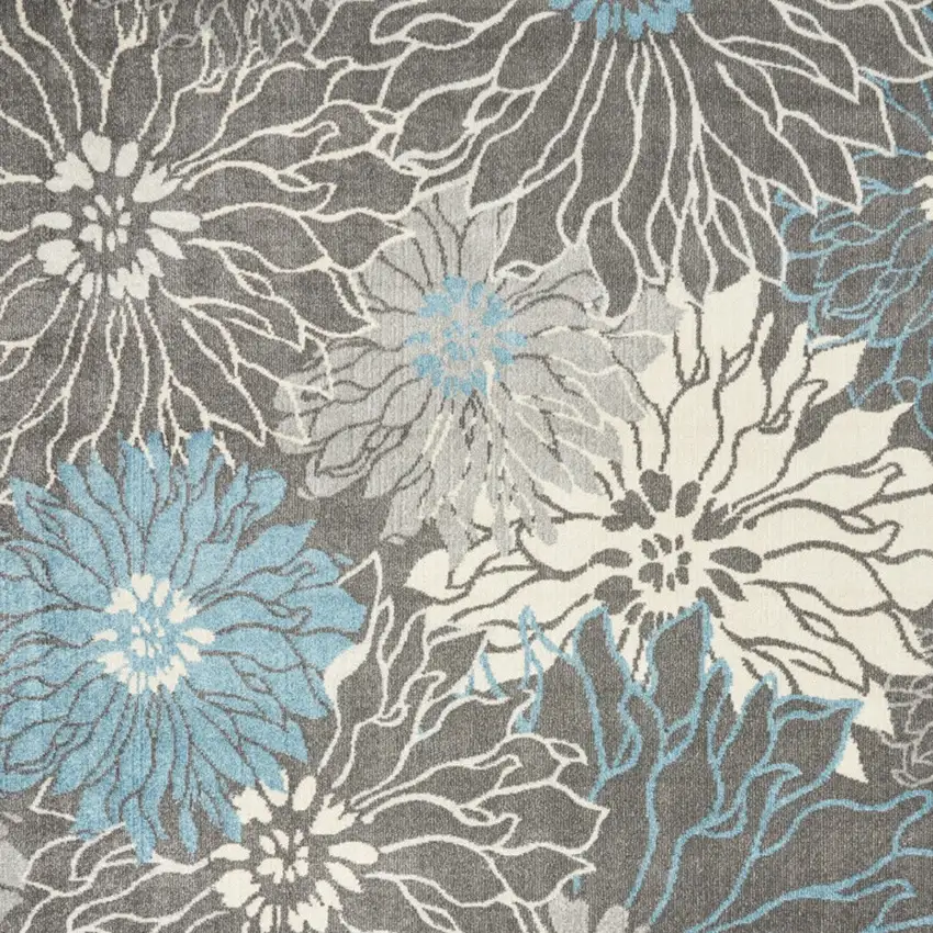 Charcoal Floral Power Loom Area Rug Photo 3