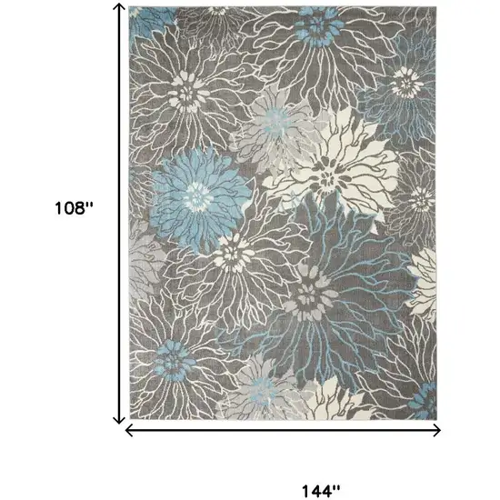 Charcoal Floral Power Loom Area Rug Photo 3