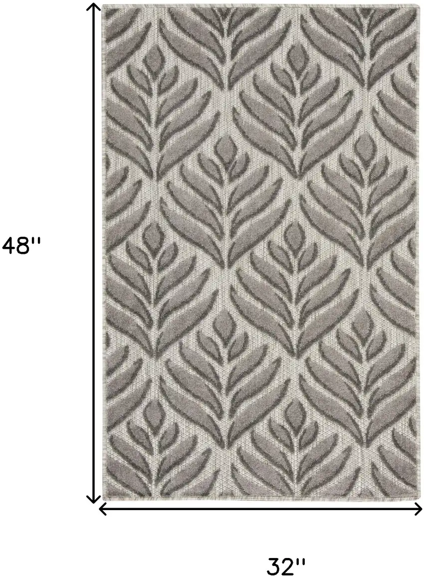 Charcoal Floral Power Loom Area Rug Photo 4