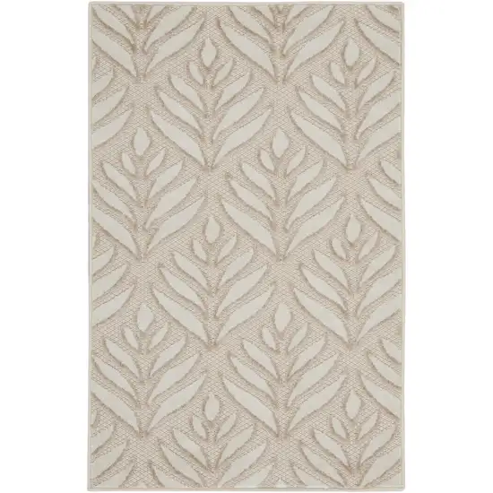 Gray and Ivory Floral Indoor Outdoor Area Rug Photo 1