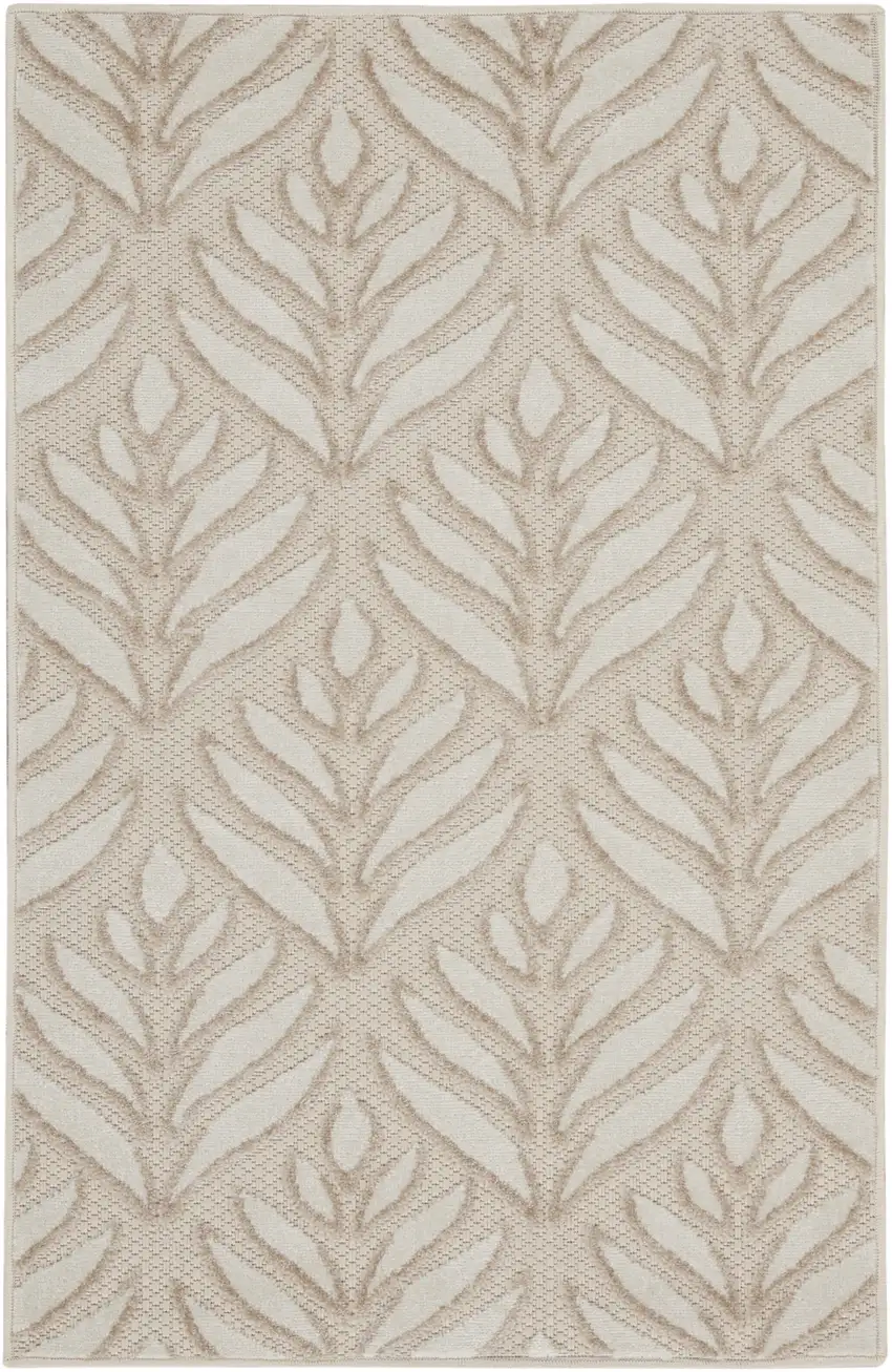 Gray and Ivory Floral Indoor Outdoor Area Rug Photo 1