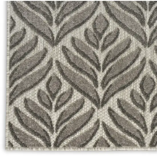 Charcoal Floral Stain Resistant Non Skid Area Rug Photo 8