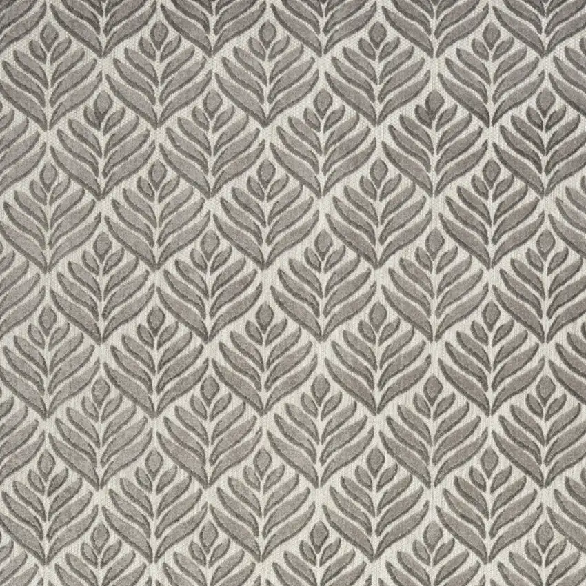 Charcoal Floral Stain Resistant Non Skid Area Rug Photo 4