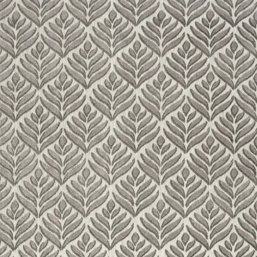 Charcoal Floral Stain Resistant Non Skid Area Rug Photo 4