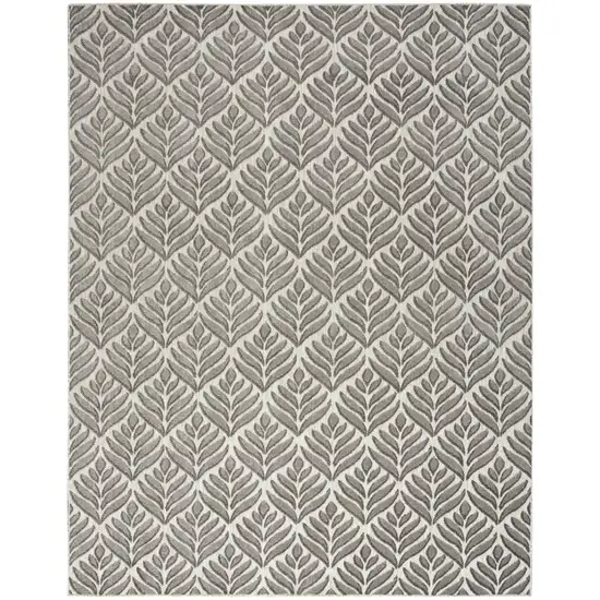 Charcoal Floral Stain Resistant Non Skid Area Rug Photo 2