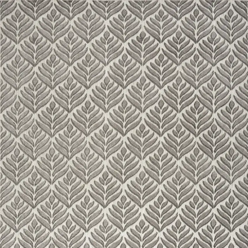 Charcoal Floral Stain Resistant Non Skid Area Rug Photo 5