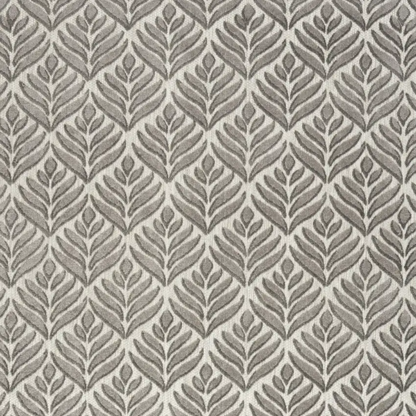 Charcoal Floral Stain Resistant Non Skid Area Rug Photo 4