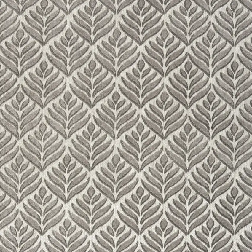 Charcoal Floral Stain Resistant Non Skid Area Rug Photo 3