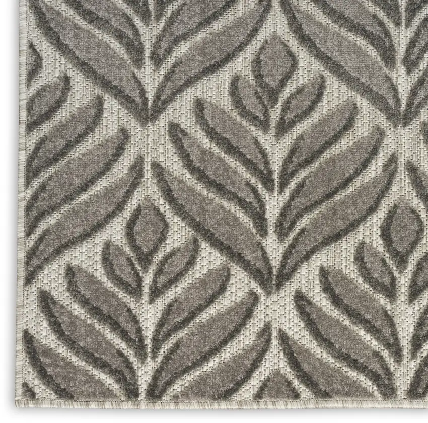 Charcoal Floral Stain Resistant Non Skid Area Rug Photo 6