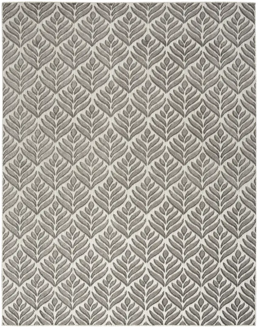 Charcoal Floral Non Skid Indoor Outdoor Area Rug Photo 2