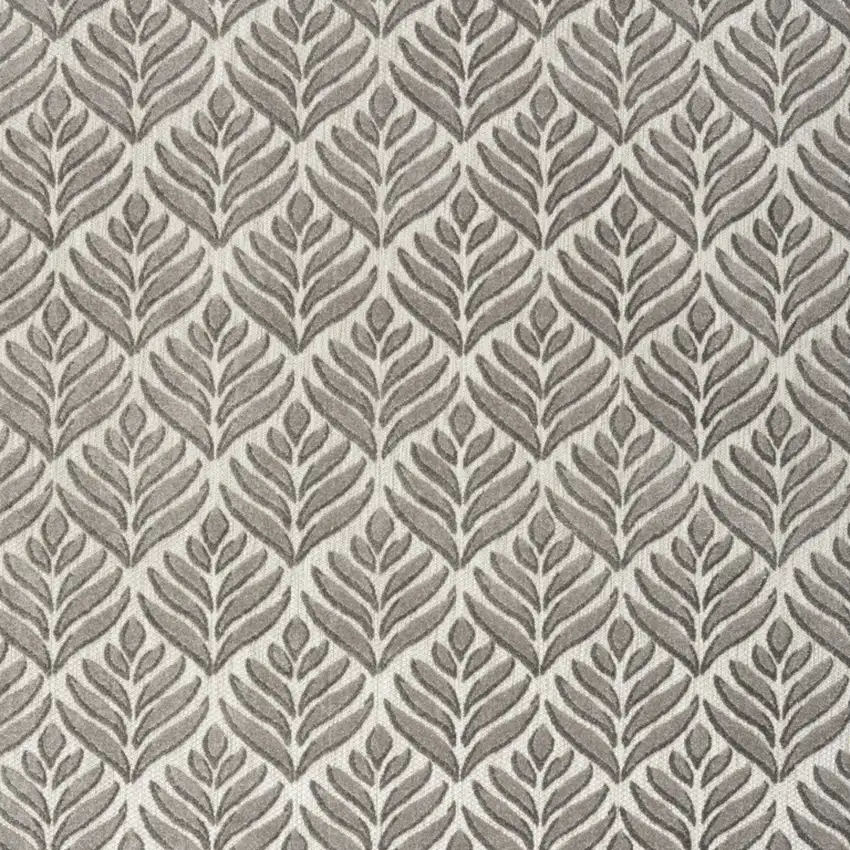 Charcoal Floral Stain Resistant Non Skid Area Rug Photo 3