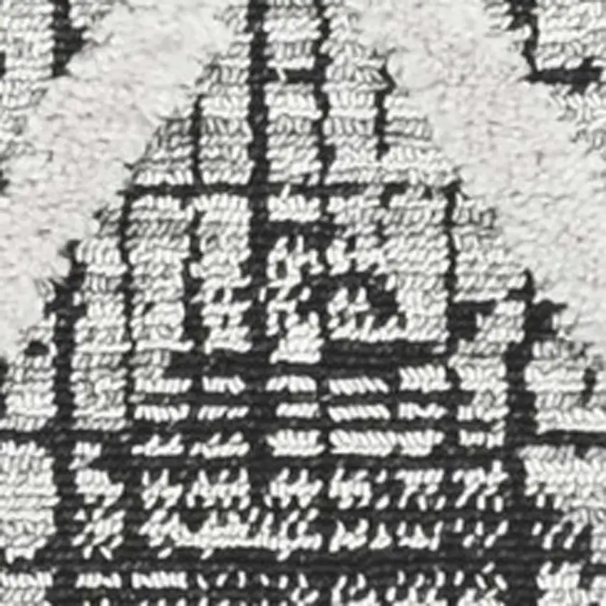 Cream And Charcoal Geometric Area Rug Photo 6