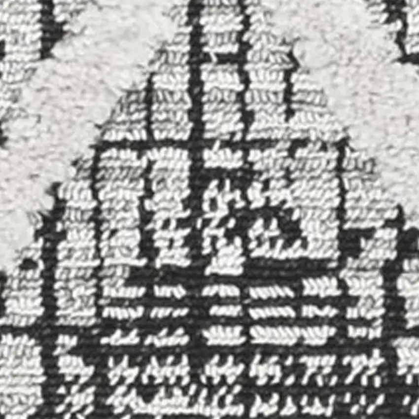 Cream And Charcoal Geometric Area Rug Photo 3