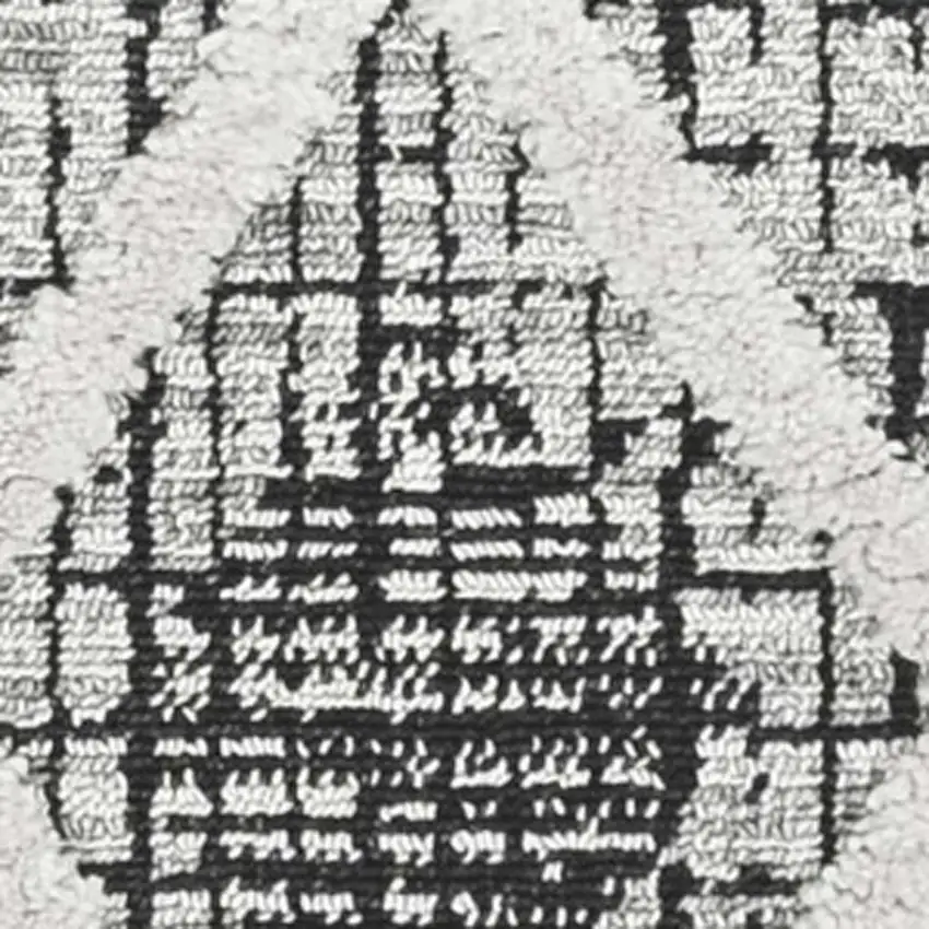 Cream And Charcoal Geometric Area Rug Photo 1