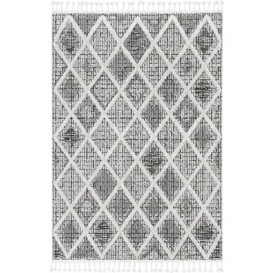 Cream And Charcoal Geometric Area Rug Photo 5