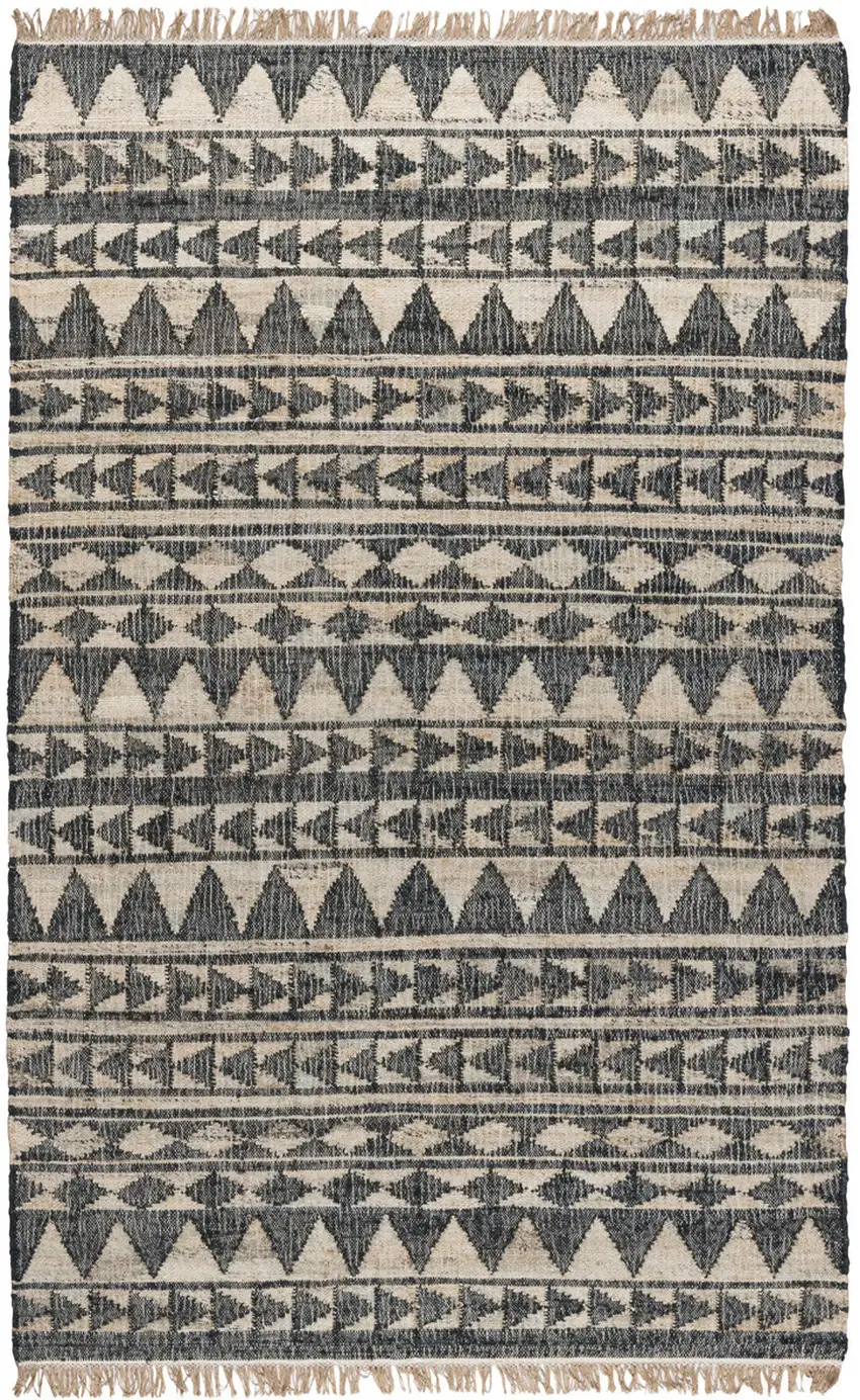 Charcoal Geometric Hand Woven Area Rug Photo 1
