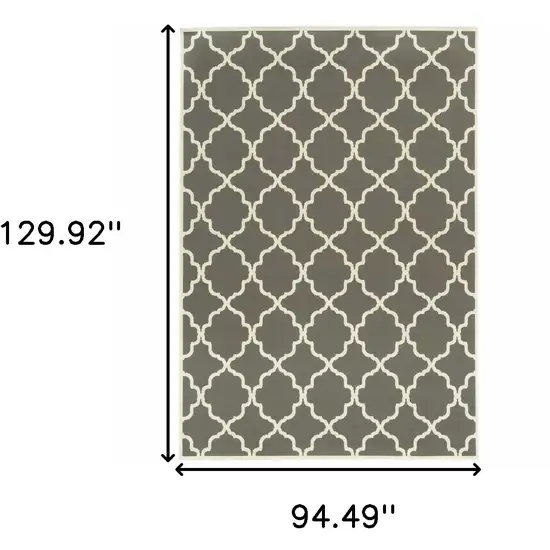 Charcoal Geometric Stain Resistant Indoor Outdoor Area Rug Photo 5
