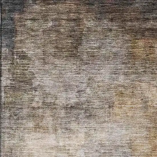 Charcoal Gold And Beige Abstract Washable Area Rug With UV Protection Photo 2