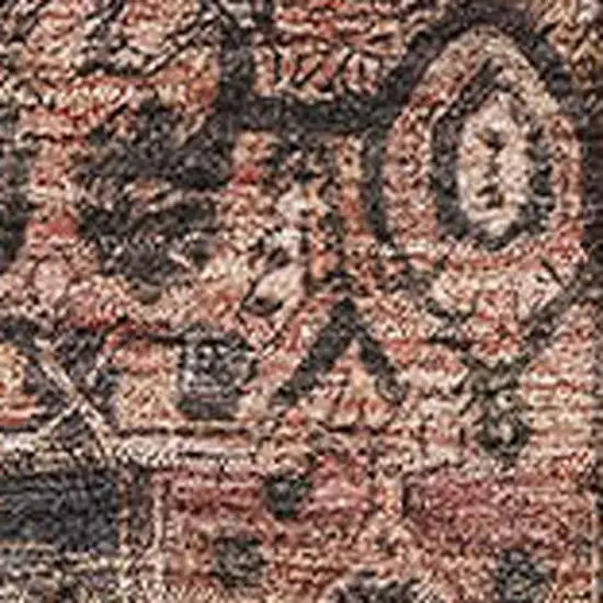 Charcoal Gold And Rust Oriental Washable Area Rug With UV Protection Photo 2