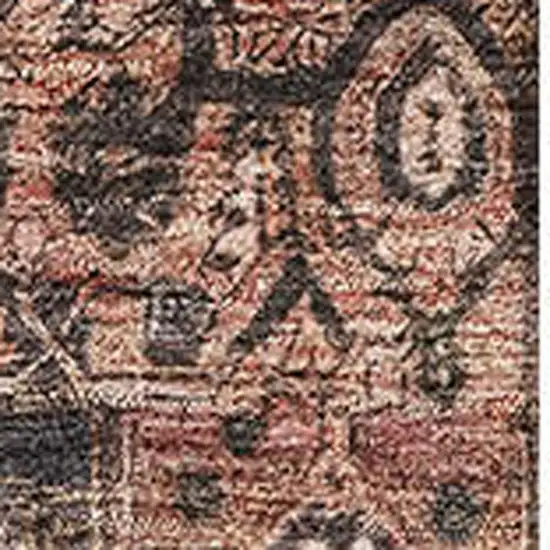 Charcoal Gold And Rust Oriental Washable Area Rug With UV Protection Photo 2