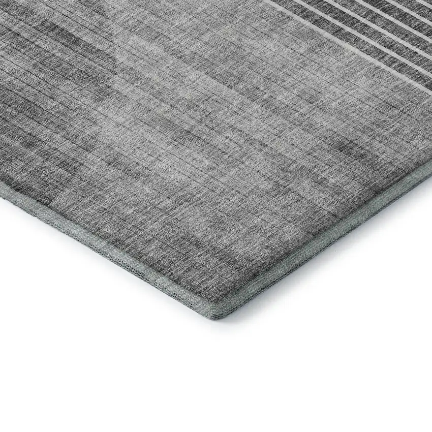 Charcoal Gold And Silver Geometric Washable Area Rug With UV Protection Photo 7