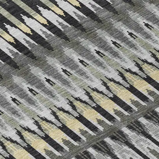 Charcoal Gray And Beige Southwestern Washable Indoor Outdoor Area Rug Photo 6