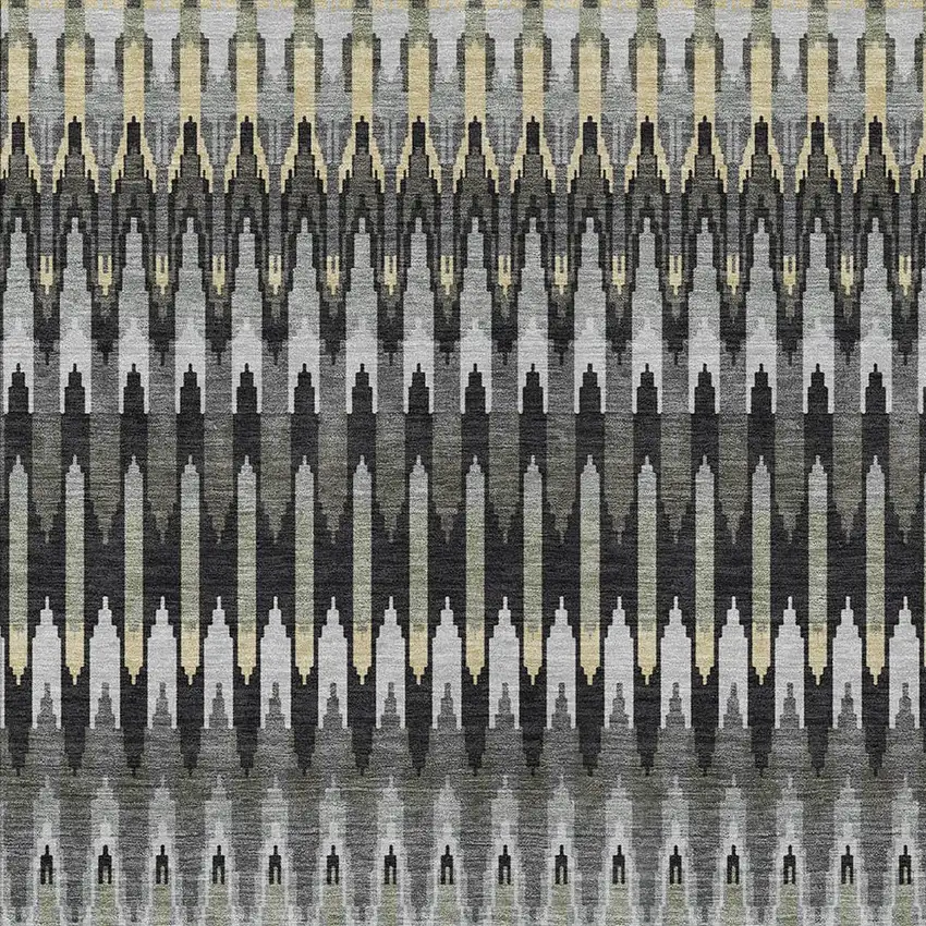 Charcoal Gray And Beige Southwestern Washable Indoor Outdoor Area Rug Photo 7
