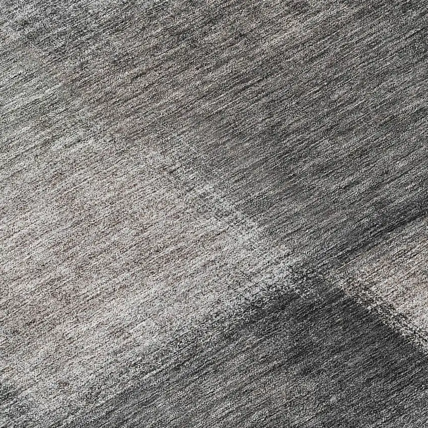 Charcoal Gray And Silver Abstract Washable Indoor Outdoor Area Rug Photo 8